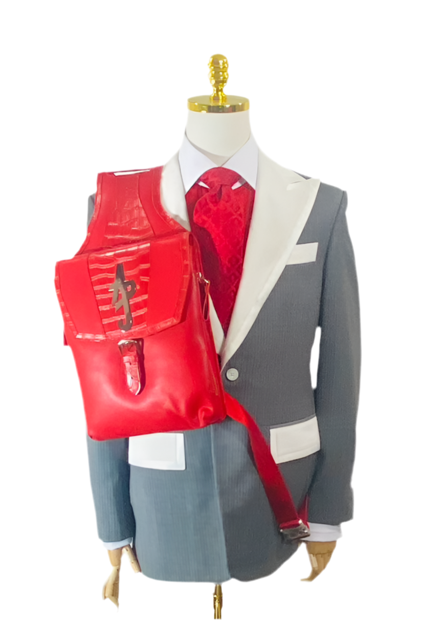 Red ADJ Monogram Tie