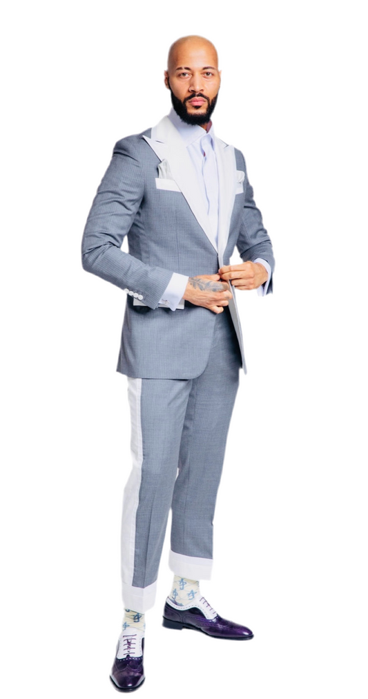Grey Pinstripe Tux
