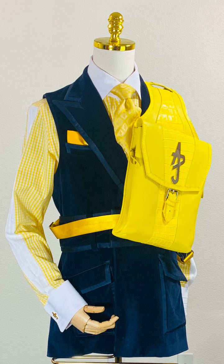 Yellow ADJ Monogram Tie