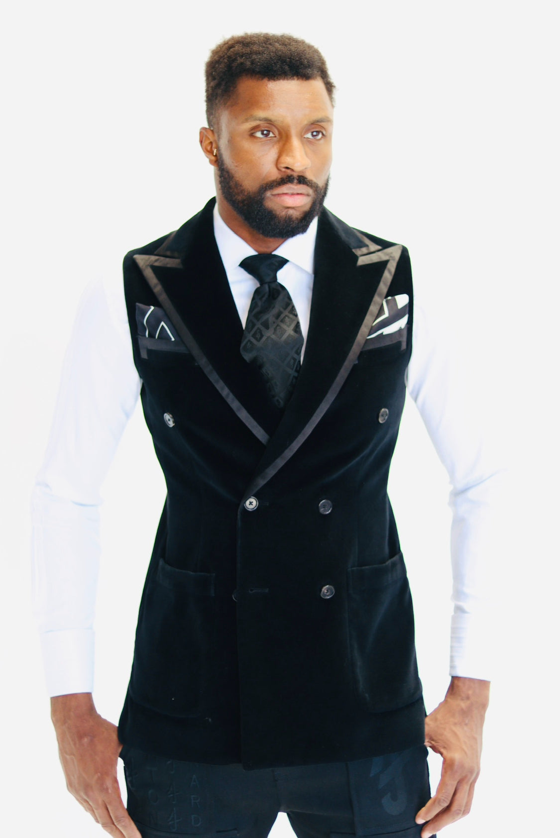 Black ADJ Monogram Tie