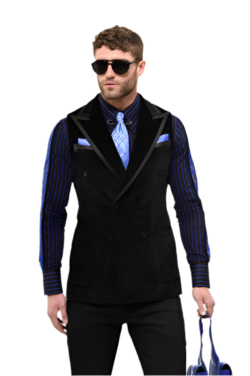 Black Velvet Sleeveless Jacket