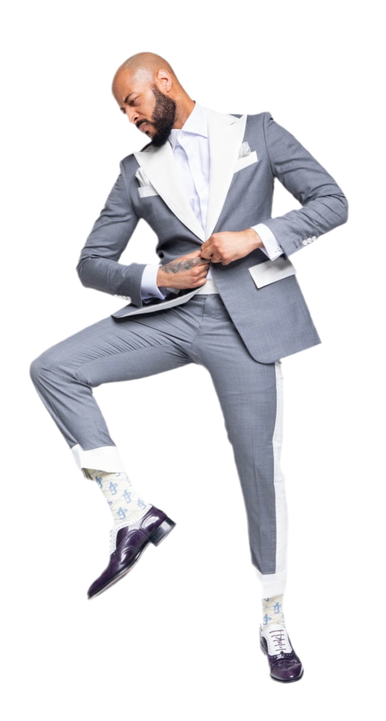 Grey Pinstripe Tux