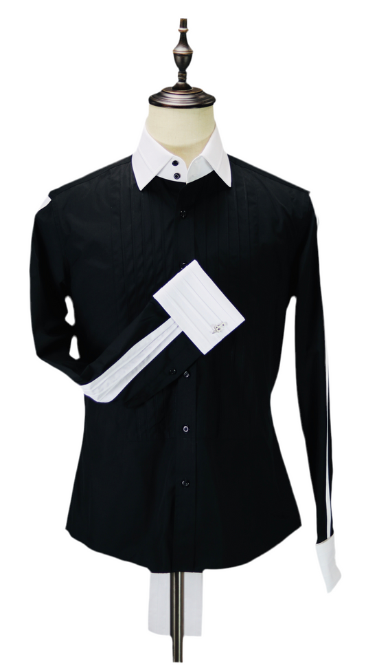 Dennard Two-Tone Pleated Shirt