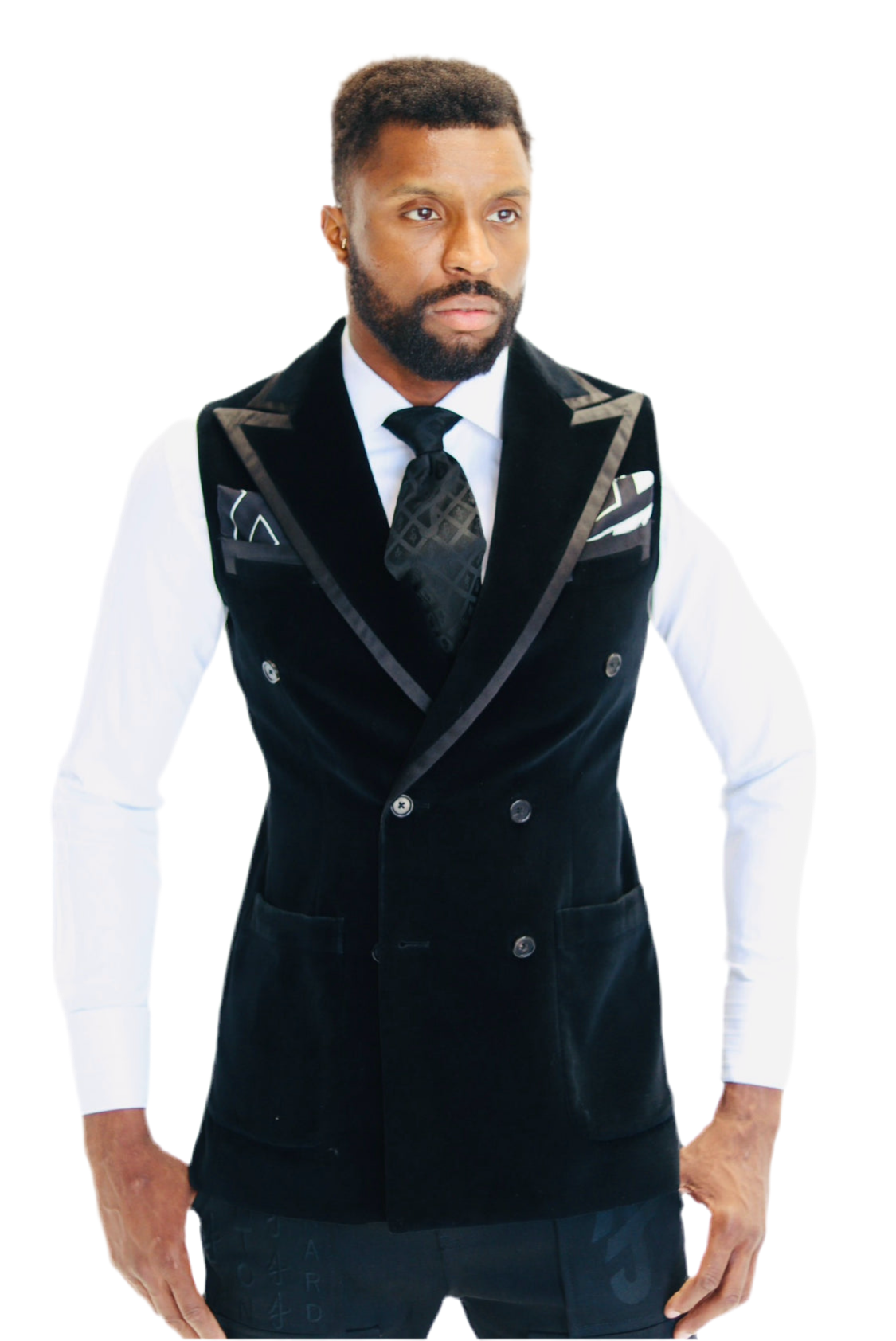Black Velvet Sleeveless Jacket