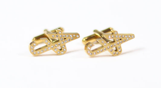 Gold Crystal ADJ Cufflinks